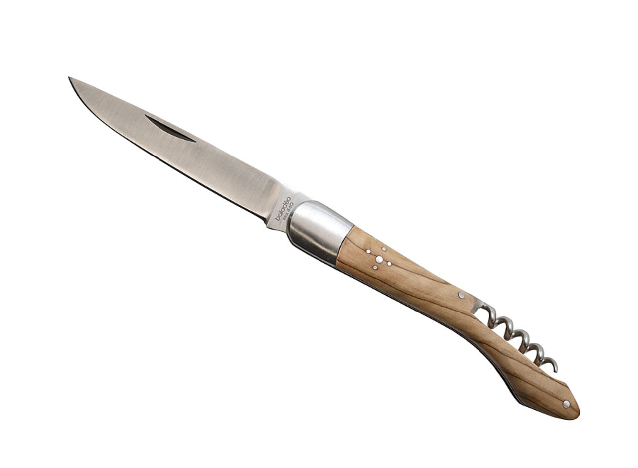 Pocket knife 'Heritage', 12cm, corkscrew, olive tree wood Traditional