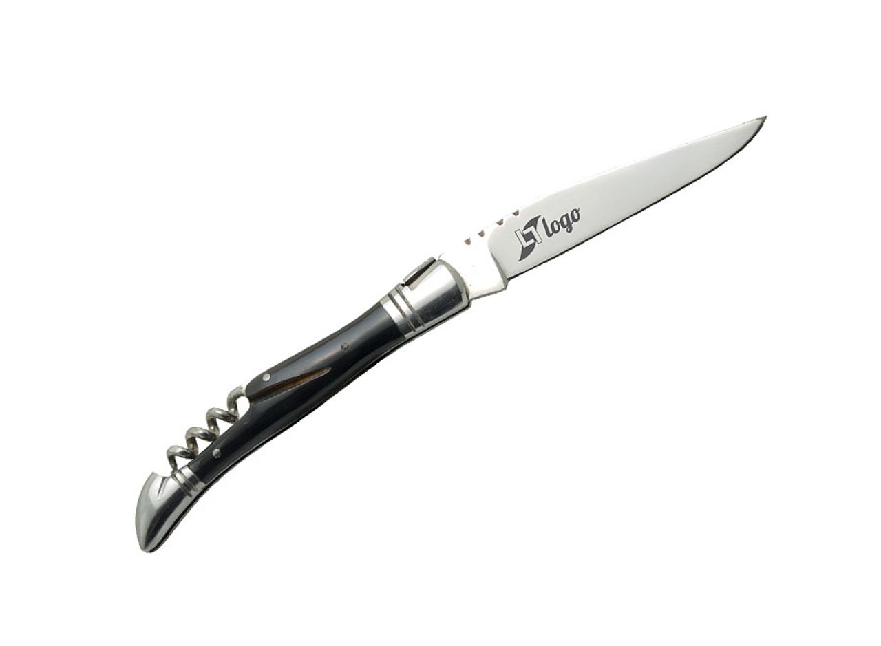 Laguiole knife, 11 cm, black handle, with corkscrew Pocket cutlery Laguiole Coriolis Pro