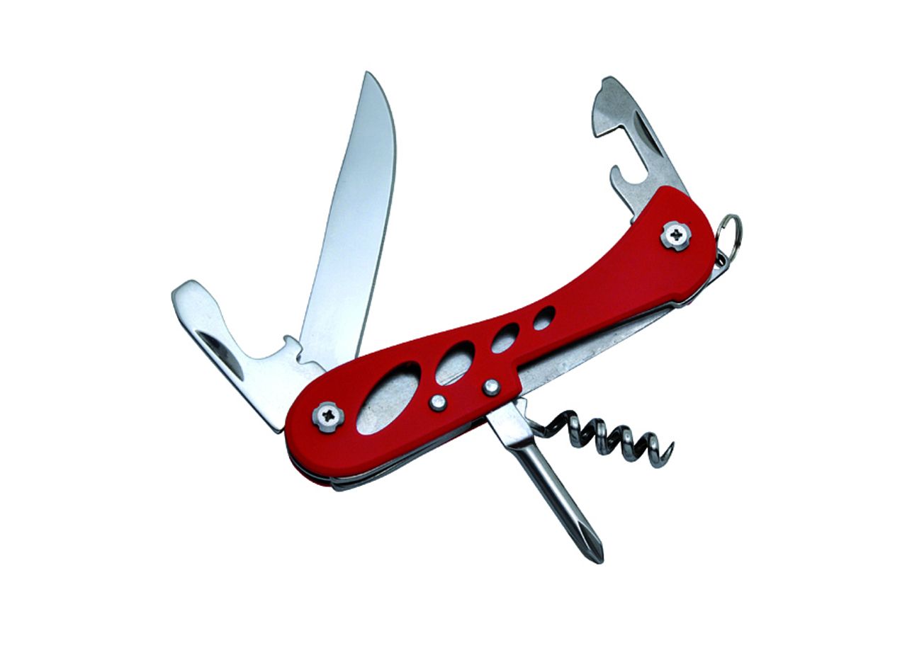 Multifunction knife 'Barrow', 7 functions, red Knives Multitools