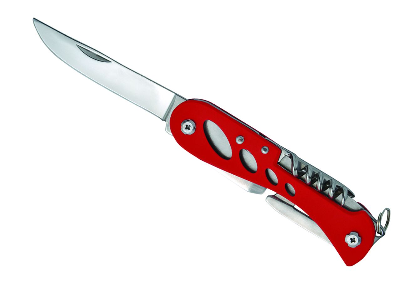 Multifunction knife 'Barrow', 7 functions, red Knives Multitools