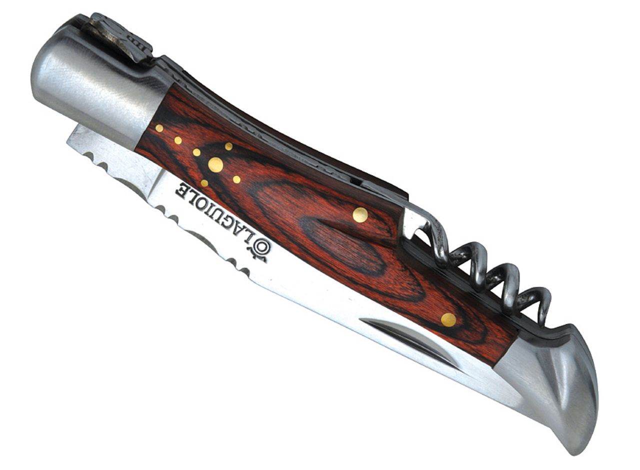 Laguiole knife, 12 cm, brown stamina, with corkscrew Pocket cutlery