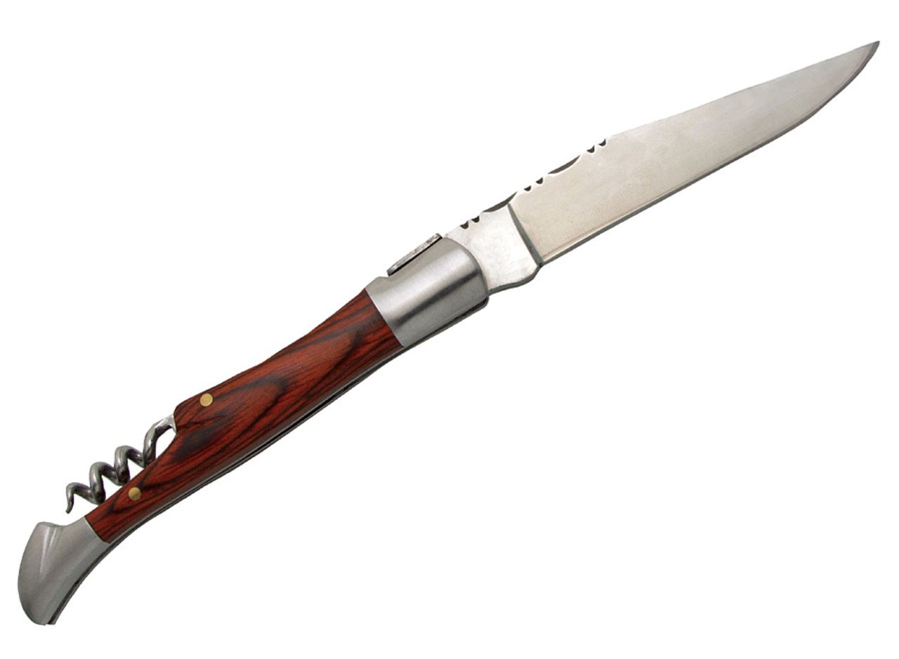Laguiole knife, 12 cm, brown stamina, with corkscrew Pocket cutlery