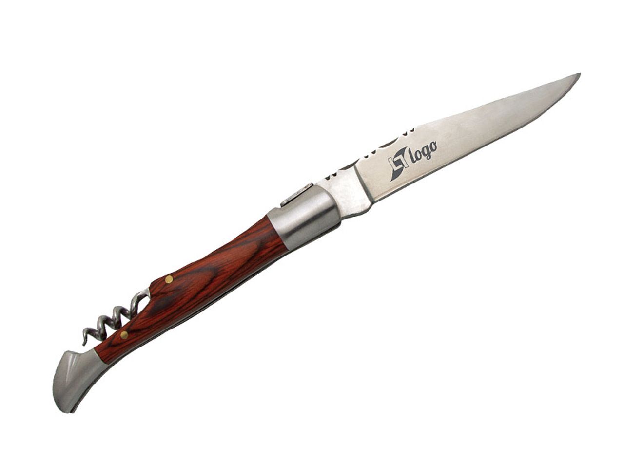 Laguiole knife, 12 cm, brown stamina, with corkscrew Pocket cutlery Laguiole Coriolis Pro