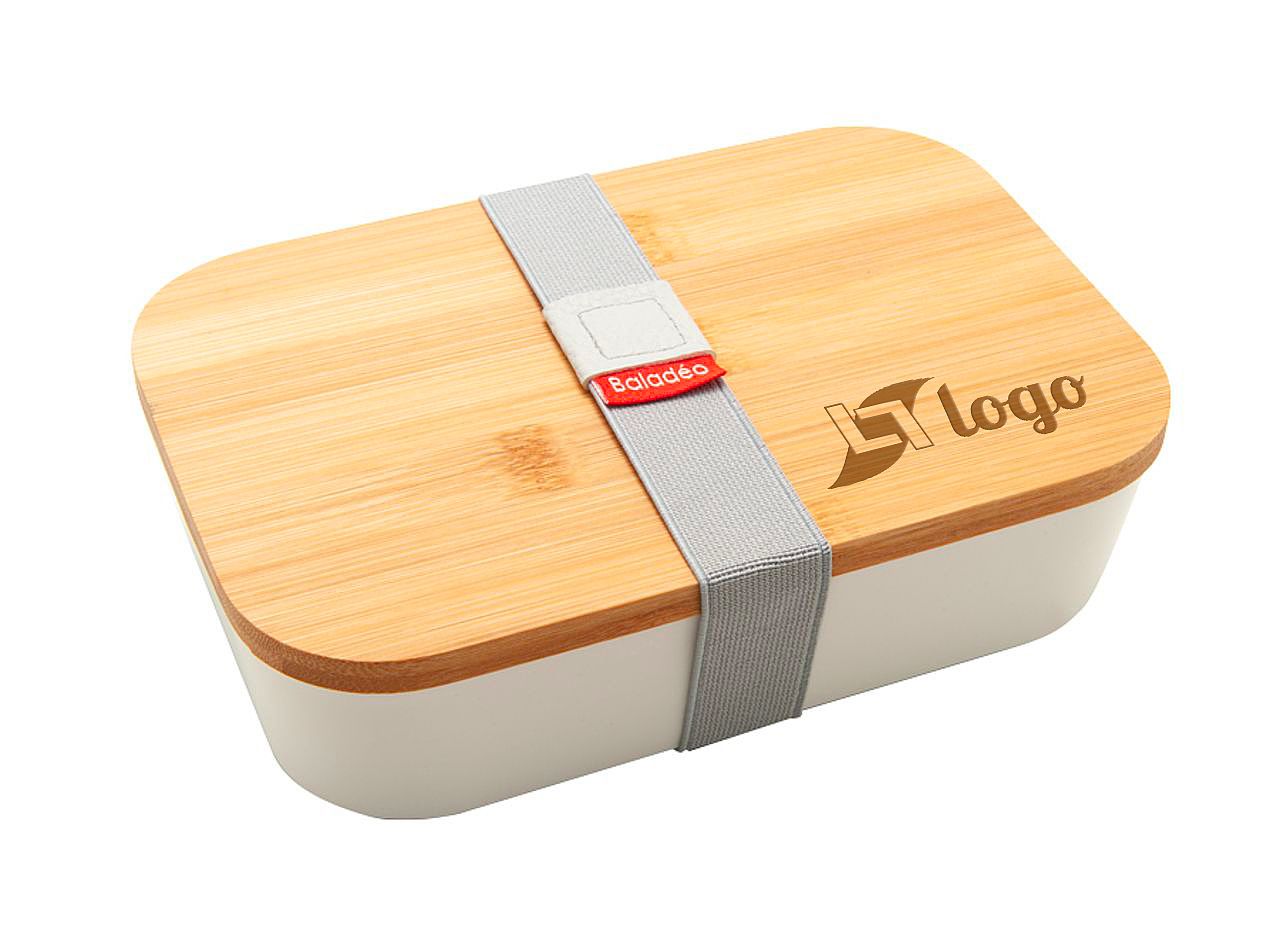 Ceramic Bento Box With Wooden Lid