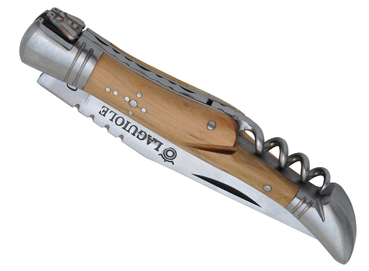 Laguiole knife, 11 cm, juniper wood, with corkscrew - Pocket cutlery ...