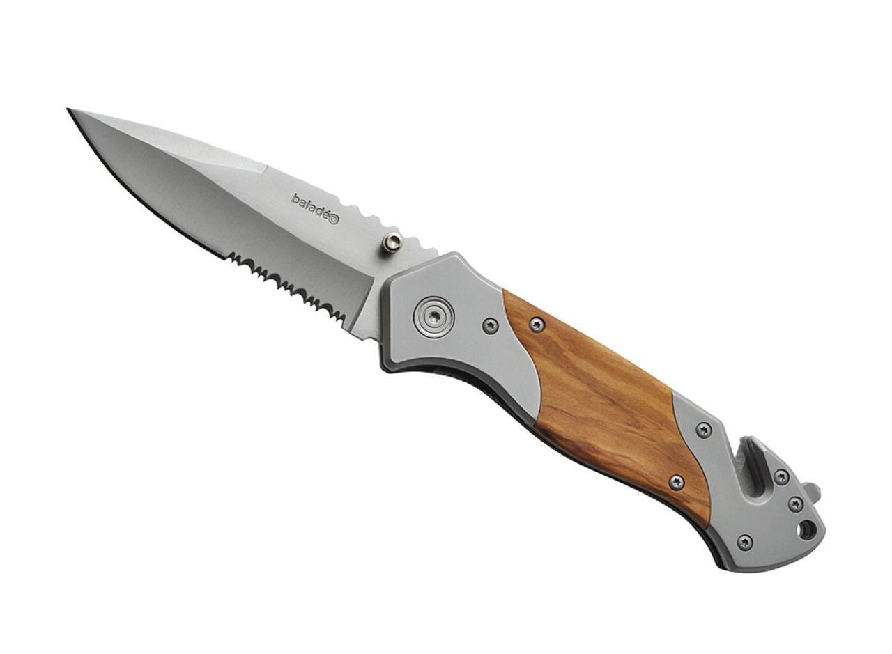 Security knife 'Rescue', olive wood Emergency knives Pocket cutlery