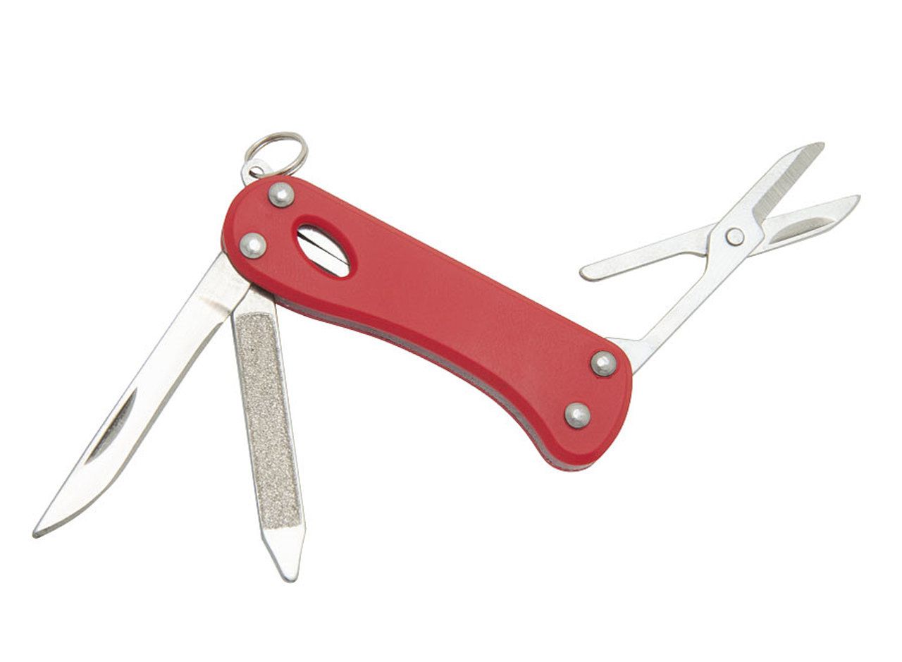 Multifunction keychain knife 'Mini Barrow', 5 functions, red Knives