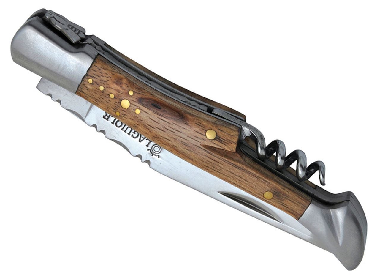 Laguiole knife, 12 cm, zebra wood, with corkscrew Pocket cutlery