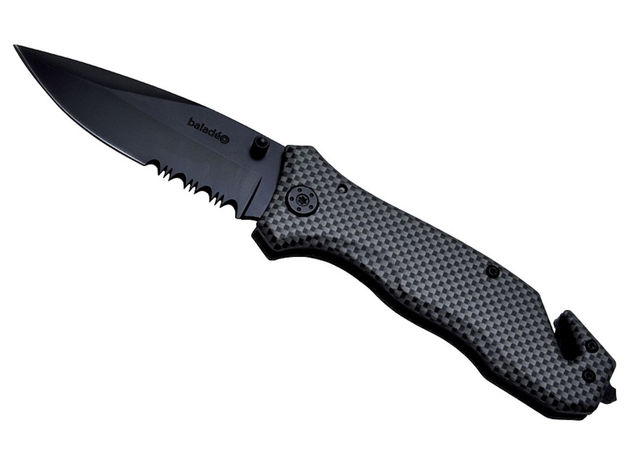 Security knife ' Intervention', handle carbon fiber Emergency knives