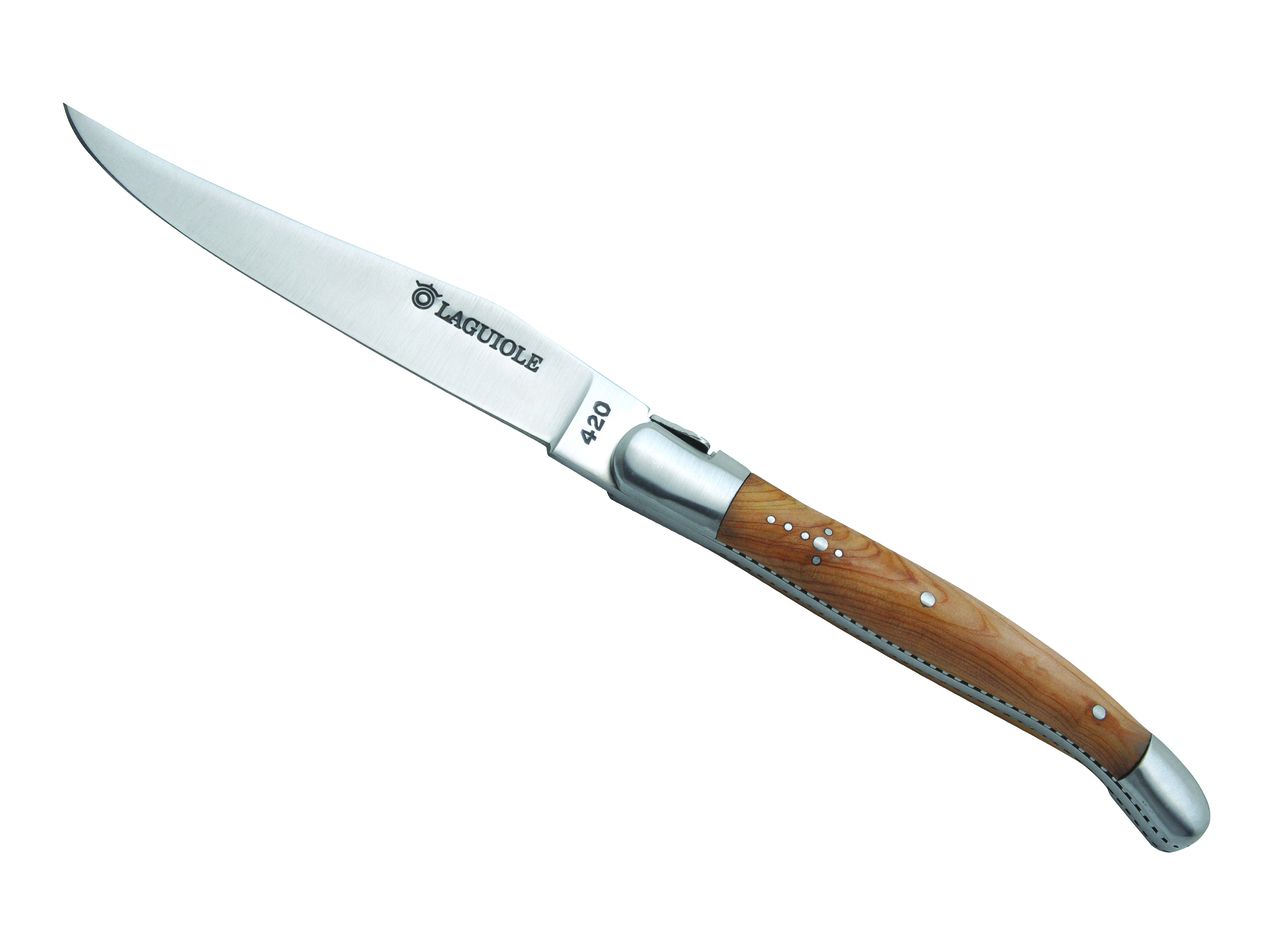 Laguiole steak knife, juniper wood Table cutlery Laguiole